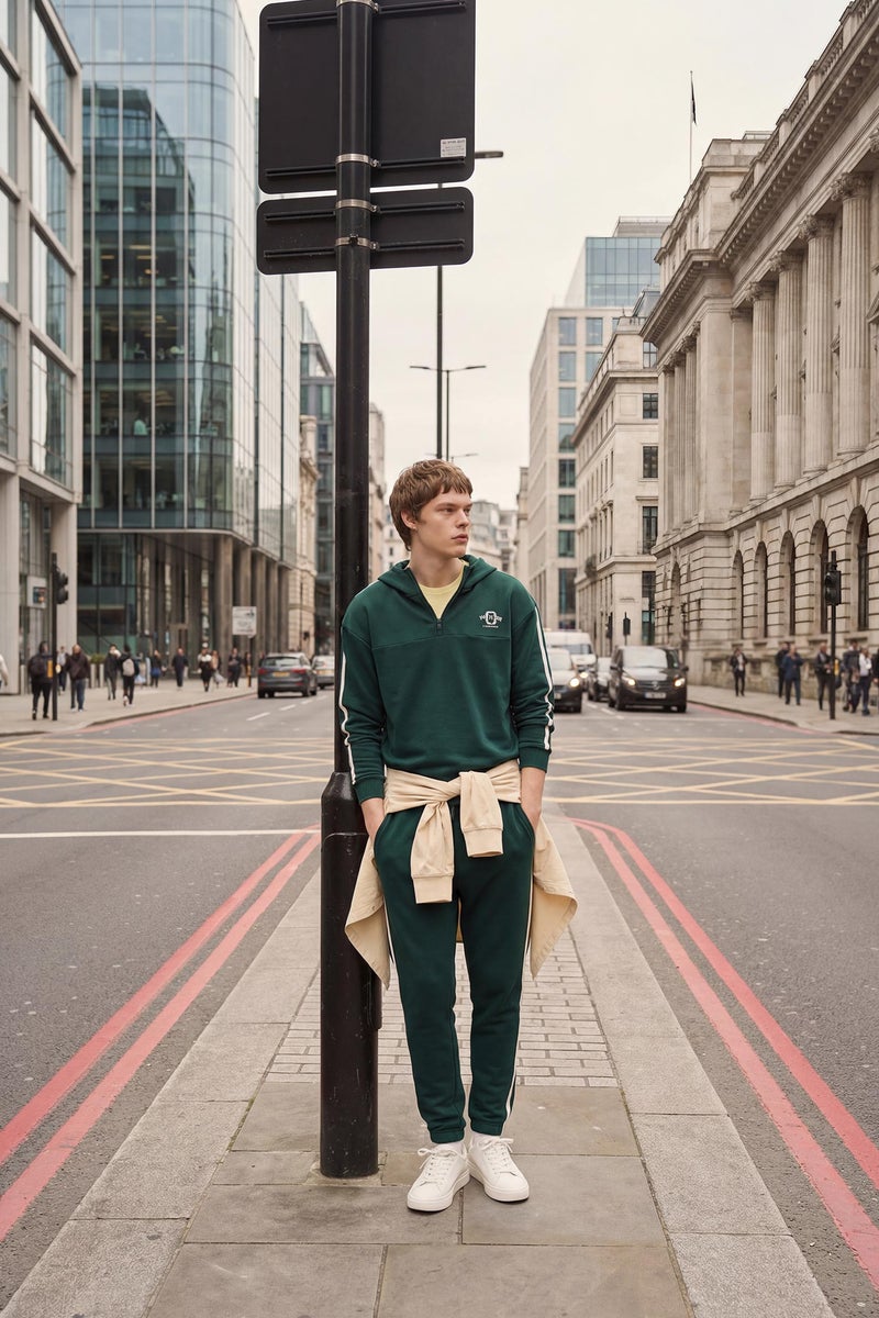 DeFacto Green Man Regular Fit Jogger Trousers Casual - Image 1